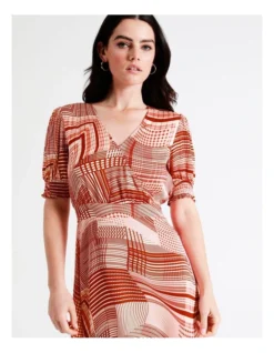 Basque Viscose Satin Faux Wrap Midi Dress In Assorted -Basque Store Online 946690030 3 720x928