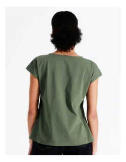 Basque Organic Cotton Blend Ring Detail Tee In Khaki 13 Basque Organic Cotton Blend Ring Detail Tee In Khaki -Basque Store Online 946690570 6 720x928