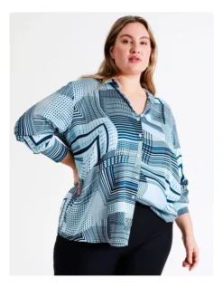 Basque Button Through Viscose Satin Shirt In Assorted -Basque Store Online 946690750 3 720x928