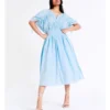 Basque Billow Midi Organic Cotton Voile Dress In Sky Blue -Basque Store Online 946690930 1 720x928