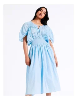 Basque Billow Midi Organic Cotton Voile Dress In Sky Blue 11 Basque Billow Midi Organic Cotton Voile Dress In Sky Blue -Basque Store Online 946690930 3 720x928