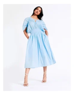 Basque Billow Midi Organic Cotton Voile Dress In Sky Blue 13 Basque Billow Midi Organic Cotton Voile Dress In Sky Blue -Basque Store Online 946690930 5 720x928