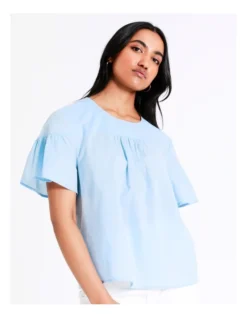 Basque Store Online 19 Basque Organic Cotton Voile Top In Sky Blue
