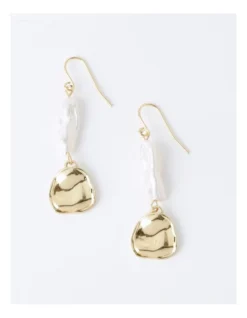 Basque Circle Drop Hook Earring In Gold