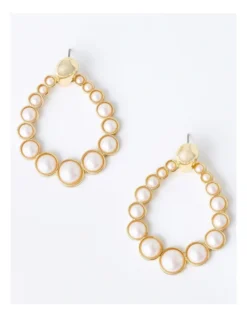 Basque Pearl Oval Drop Earring In Gold