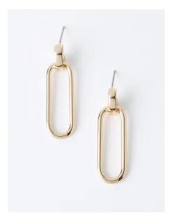 Basque Oval Front Facing Drop Earring In Gold