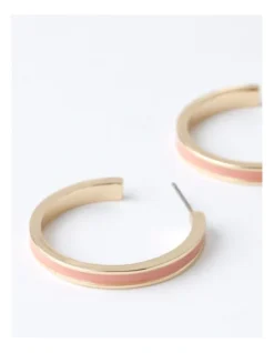 Basque Enamel Hoop Earring 30mm In Pink -Basque Store Online 946756360 3 720x928