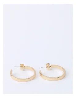 Basque Enamel Hoop Earring 30mm In Gold