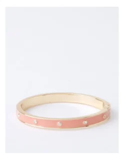 Basque Enamel Bangle 5mm In Pink