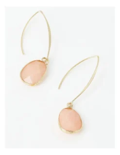 Basque Faceted Stone Drop Earring In Blush