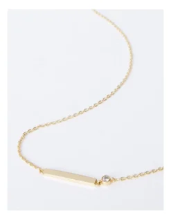 Basque Bar Necklace With Cubic Zirconia In Gold -Basque Store Online 946757260 3 1 720x928