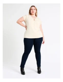 Basque Organic Cotton Blend Ring Detail Tee In Sand -Basque Store Online 948223090 3 720x928