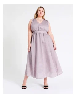 Basque V Neck Elasticated Waist Maxi Dress In Lilac -Basque Store Online 948223270 7 720x928