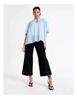 Basque Babydoll Blouse In Sky Blue -Basque Store Online 948223360 5 720x928