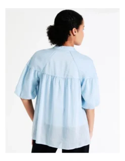 Basque Babydoll Blouse In Sky Blue -Basque Store Online 948223360 7 720x928