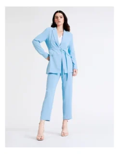 Basque Single Breasted Blazer In Sky Blue