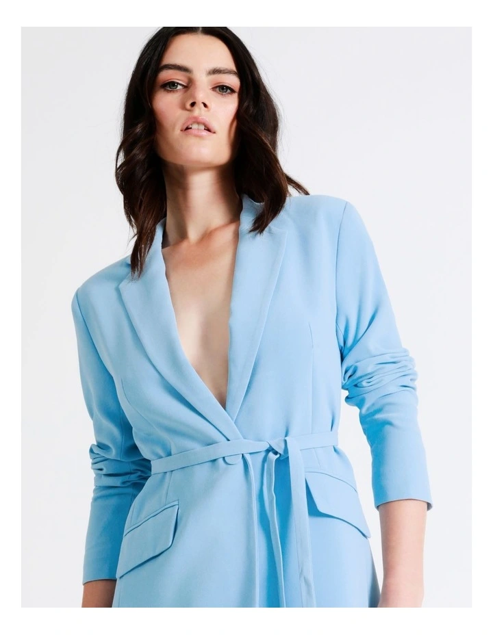 Basque Single Breasted Blazer In Sky Blue 4 Basque Single Breasted Blazer In Sky Blue - Image 2