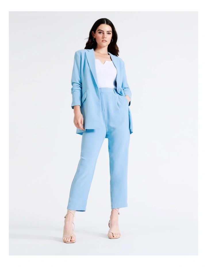 Basque Single Breasted Blazer In Sky Blue 5 Basque Single Breasted Blazer In Sky Blue - Image 3