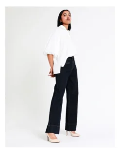 Basque Cropped Puff Sleeve Shirt In Ivory -Basque Store Online 956210320 4 720x928