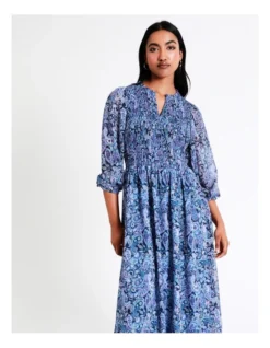 Basque Recycled Poly Shirred Bodice Midi Dress In Assorted 13 Basque Recycled Poly Shirred Bodice Midi Dress In Assorted -Basque Store Online 956210860 5 720x928