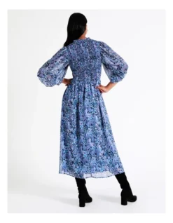 Basque Recycled Poly Shirred Bodice Midi Dress In Assorted 15 Basque Recycled Poly Shirred Bodice Midi Dress In Assorted -Basque Store Online 956210860 7 720x928