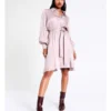 Basque Crinkle Satin Mini Shirt Dress In Lilac 2 Basque Crinkle Satin Mini Shirt Dress In Lilac -Basque Store Online 956211130 1 720x928