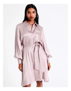 Basque Crinkle Satin Mini Shirt Dress In Lilac 12 Basque Crinkle Satin Mini Shirt Dress In Lilac -Basque Store Online 956211130 4 720x928