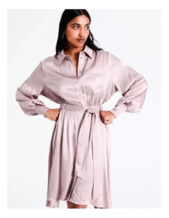 Basque Crinkle Satin Mini Shirt Dress In Lilac 15 Basque Crinkle Satin Mini Shirt Dress In Lilac -Basque Store Online 956211130 7 720x928