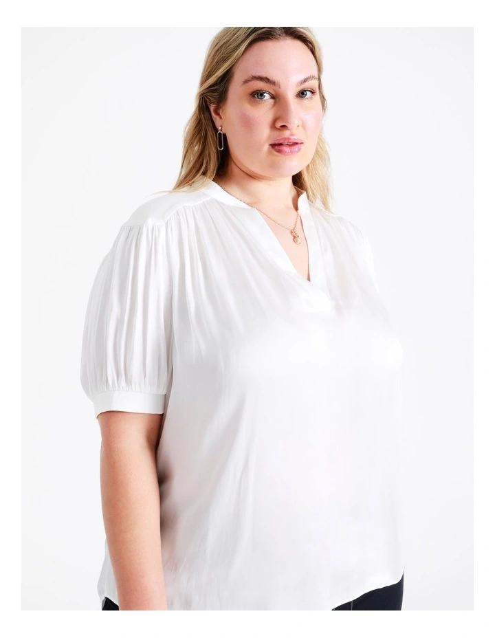 Basque Recycled Polyester Satin Blouse In Ivory 8 Basque Recycled Polyester Satin Blouse In Ivory - Image 6