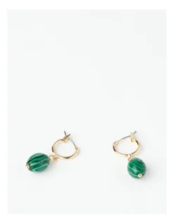 Basque Delicate Malachite Drop Earring In Gold