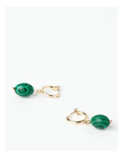 Basque Delicate Malachite Drop Earring In Gold -Basque Store Online 960218830 3 720x928