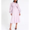 Basque Textured Sleeve Midi Shirt Dress In Lilac -Basque Store Online 960417010 1 720x928
