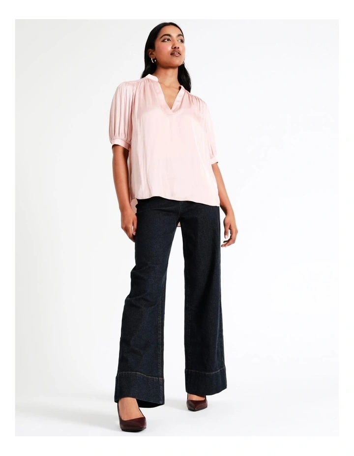 Basque Recycled Polyester Satin Blouse In Blush 6 Basque Recycled Polyester Satin Blouse In Blush - Image 4