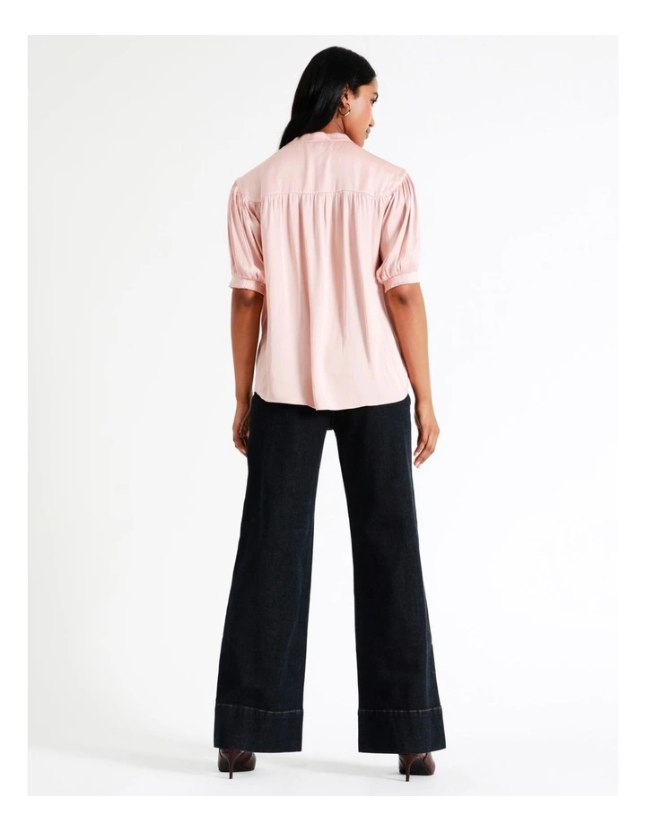 Basque Recycled Polyester Satin Blouse In Blush 9 Basque Recycled Polyester Satin Blouse In Blush - Image 7