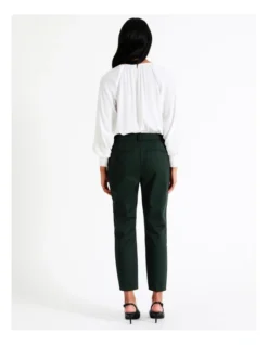 Basque Organic Cotton Blend Sateen Pant In Forest -Basque Store Online 962582410 5 720x928