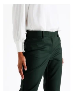 Basque Organic Cotton Blend Sateen Pant In Forest -Basque Store Online 962582410 7 720x928