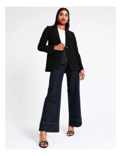 Basque Essential Single Button Blazer In Black