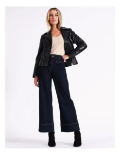 Basque Leather Biker Jacket In Black -Basque Store Online 966493270 4 720x928