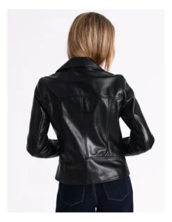 Basque Leather Biker Jacket In Black -Basque Store Online 966493270 6 720x928