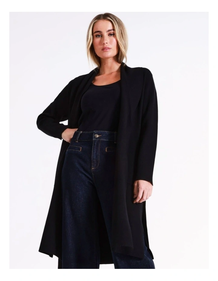 Basque Double Faced Cardi In Black 5 Basque Double Faced Cardi In Black - Image 3