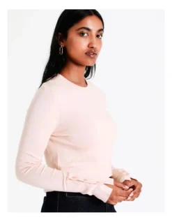 Basque Scoop Neck Button Detail Knit In Blush -Basque Store Online 967508290 3 720x928