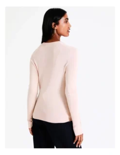 Basque Scoop Neck Button Detail Knit In Blush -Basque Store Online 967508290 6 720x928
