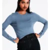 Basque Scoop Neck Button Detail Knit In Dusty Blue 1 Basque Scoop Neck Button Detail Knit In Dusty Blue -Basque Store Online 967508380 1 720x928