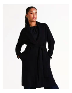 Basque Double Faced Cardi In Black