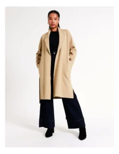 Basque Double Faced Cardi In Camel