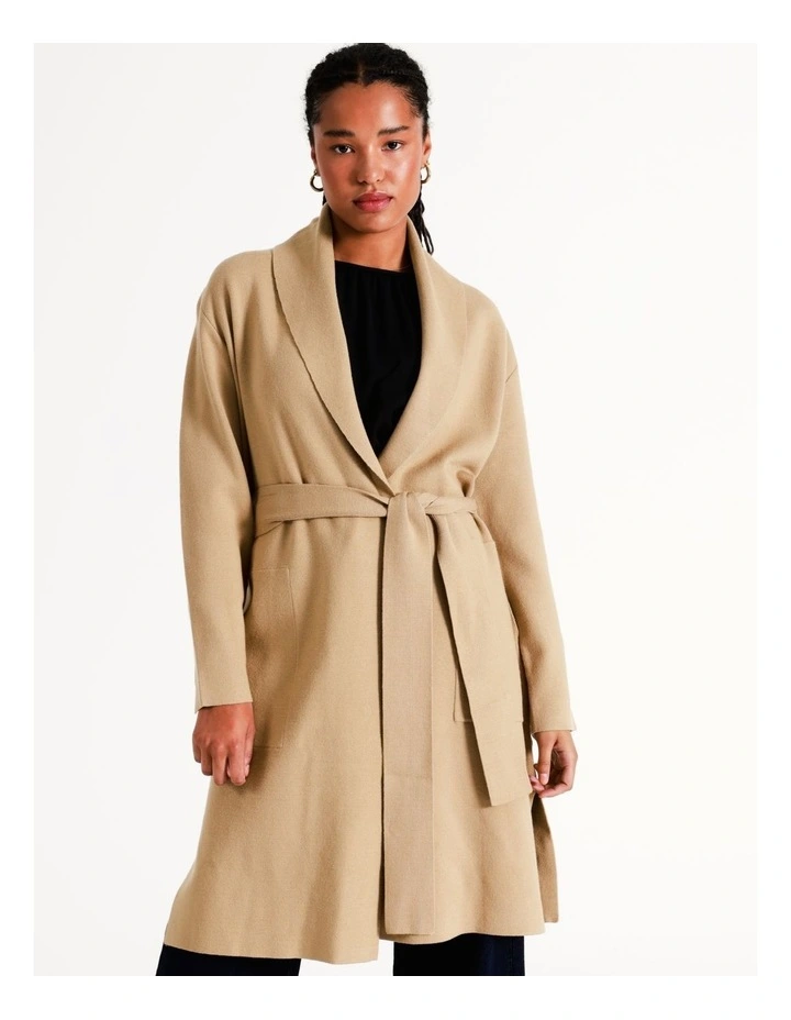 Basque Double Faced Cardi In Camel 4 Basque Double Faced Cardi In Camel - Image 2