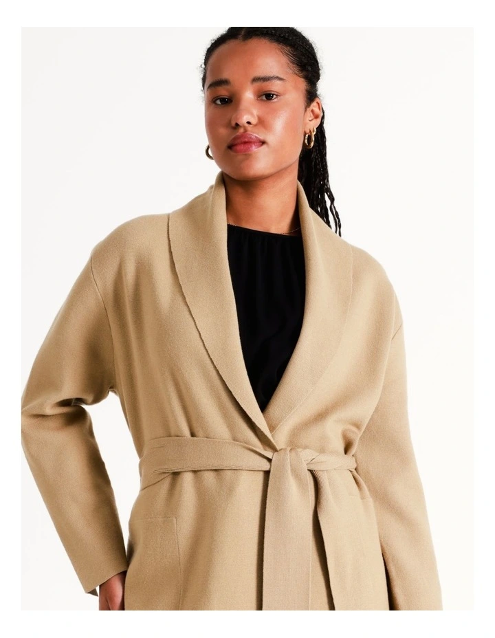 Basque Double Faced Cardi In Camel 9 Basque Double Faced Cardi In Camel - Image 7