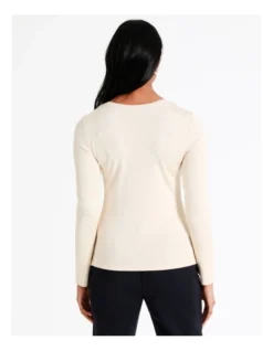 Basque Ribbed Long Sleeve T-Shirt In Sand -Basque Store Online 967936240 7 720x928