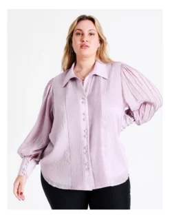 Basque Pintuck Shirt In Lilac