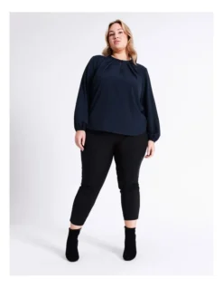 Basque Long Sleeve Woven Front Jersey Back Tee In Navy 11 Basque Long Sleeve Woven Front Jersey Back Tee In Navy -Basque Store Online 968712040 3 720x928